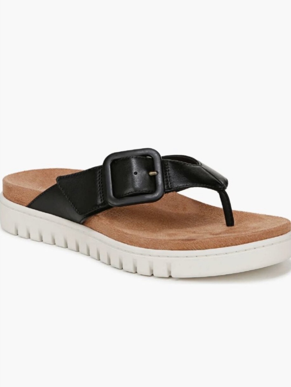 Vionic Uptown Matin Black Leather Sandals Dize 8.5